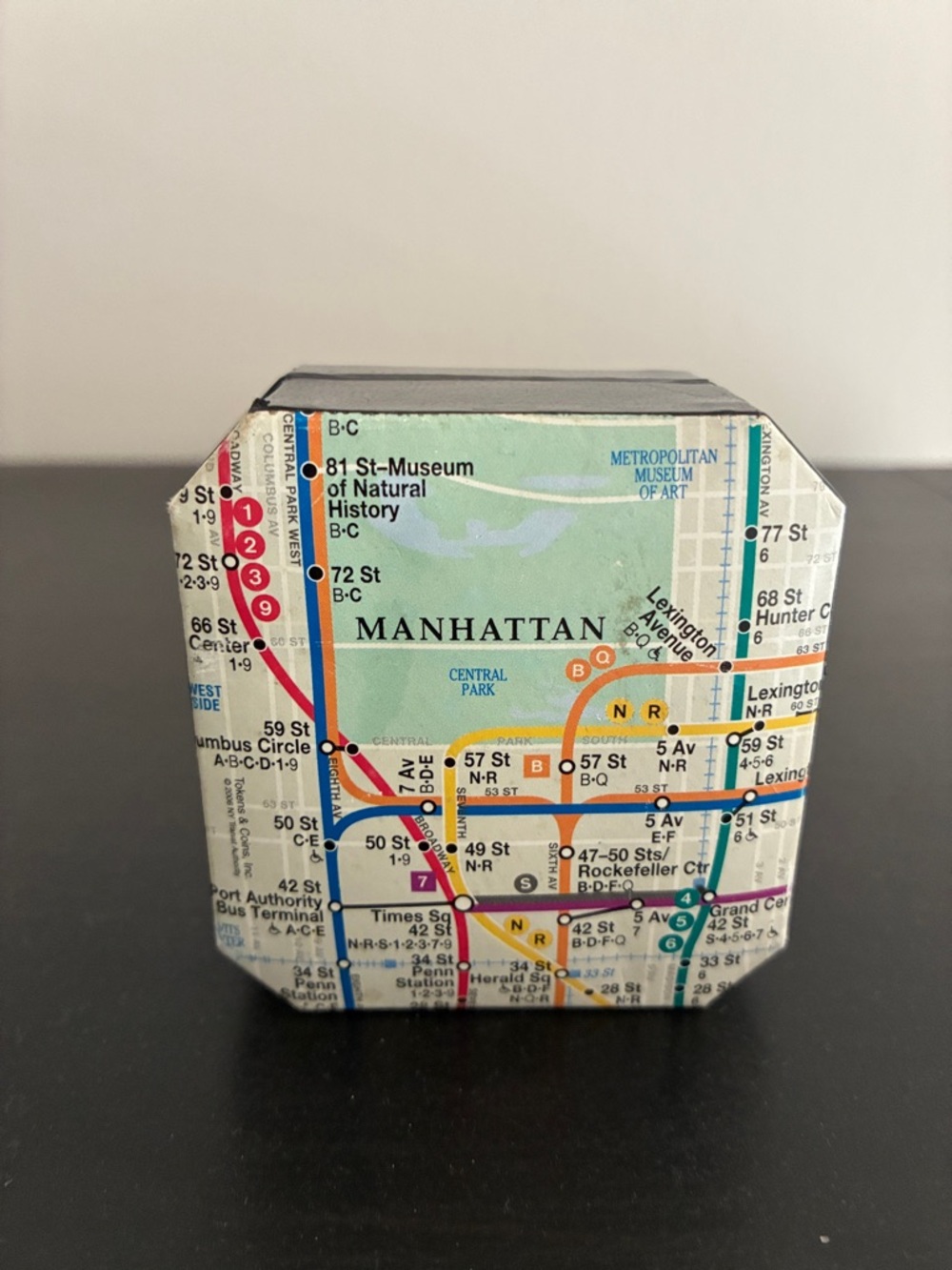 Source Unknown Manhattan Map Decorative Box - Blue, Green, Red, Yellow